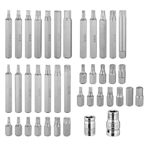 Hex Bit Set | 40pcs Socket Set Torx Spine CRV Combination Bits 3/8" 1/2" - Picture 4 of 8