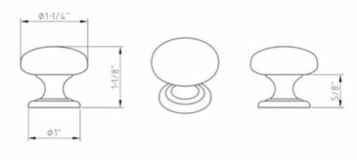 Elements 2980 Florence 1-1/4" Mushroom Cabinet Knob - Picture 2 of 4