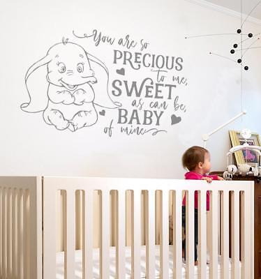 You Are So Precious To Me Dumbo Wall Sticker Wall Chick Decal Art Sticker Quote