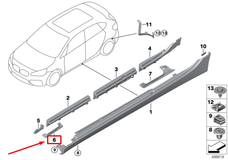 NEU BMW 2 F45 VORDERE LINKE APERTURABDECKUNG 7338265 51777338265  