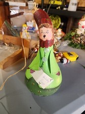 Vintage Christmas Caroler Handpainted Gourd Large