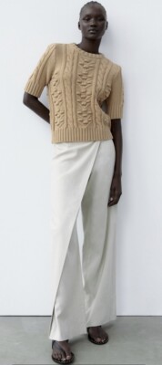 ★ZARA★ TEXTURED SWEATER Zara Textured Knit Sweater Tobacco Size Medium NWT | eBay
