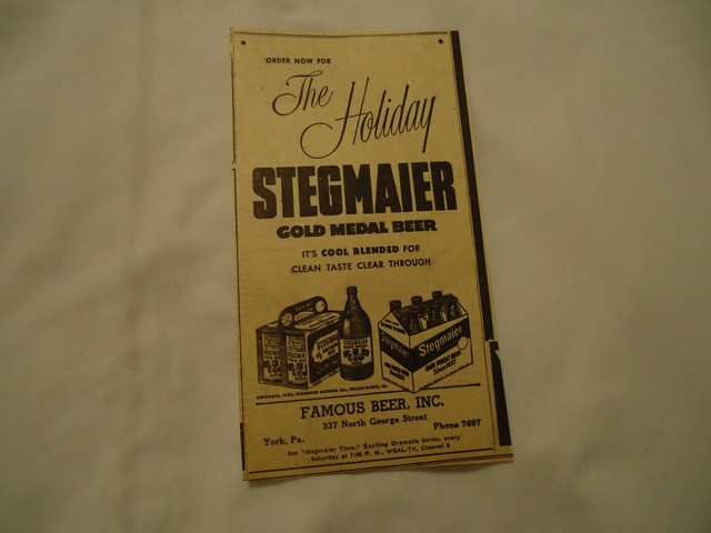 Stegmaier Beer 1953 newsprint ad Wilkes-Barre PA | eBay