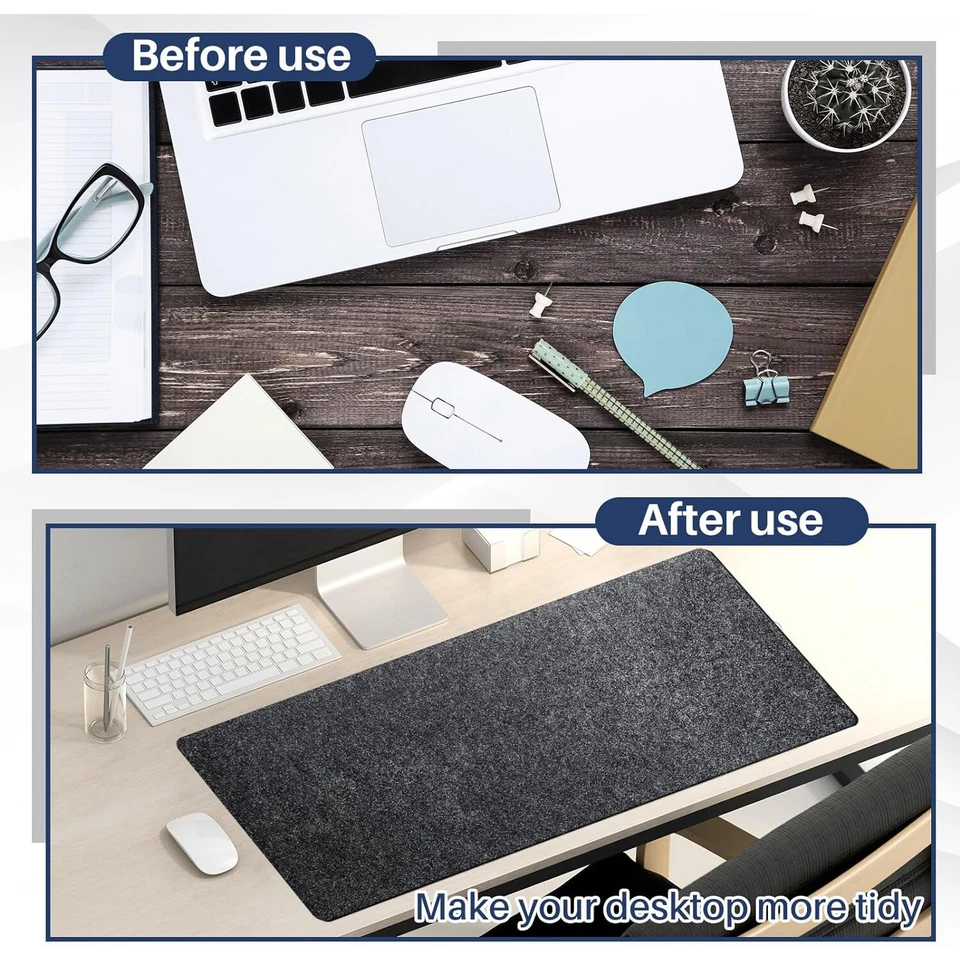 Schreibtischunterlage Filz Groß Mauspad Büro Schreibtischmatte Tischunterlage - Bild 4 von 4