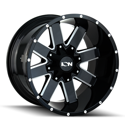 (Set-4) Ion 141 18x9 8x170 18mm Black Milled Wheels Rims 18 Inch - Picture 2 of 4