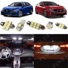 White LED interior lights package kit for 2016-2019 2020 2021 Honda Civic + Tool