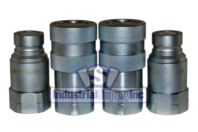 Quick Coupler | ISO 16028 Flat Face | 5/8'' Coupler/Plug x 3/4'' NPT | 2 Pack