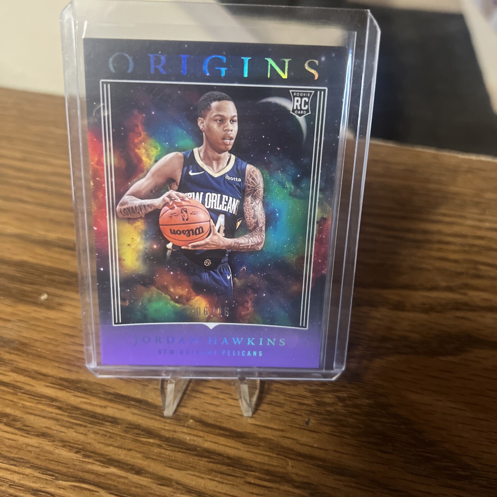 2023-24 Panini Origins Jordan Hawkins Pelicans RC FOTL Purple SSP /16