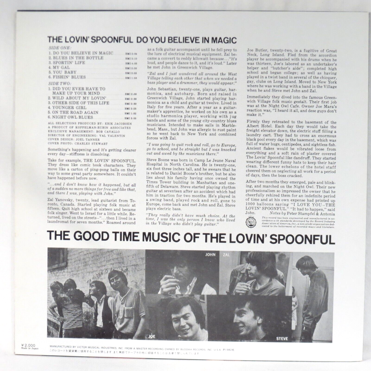 LOVIN' SPOONFUL ‎– Do You Believe In Magic 1984 Japan