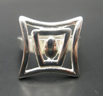 Genuine Sterling Silver Stylish Ring Punched Solid 925 Handmade