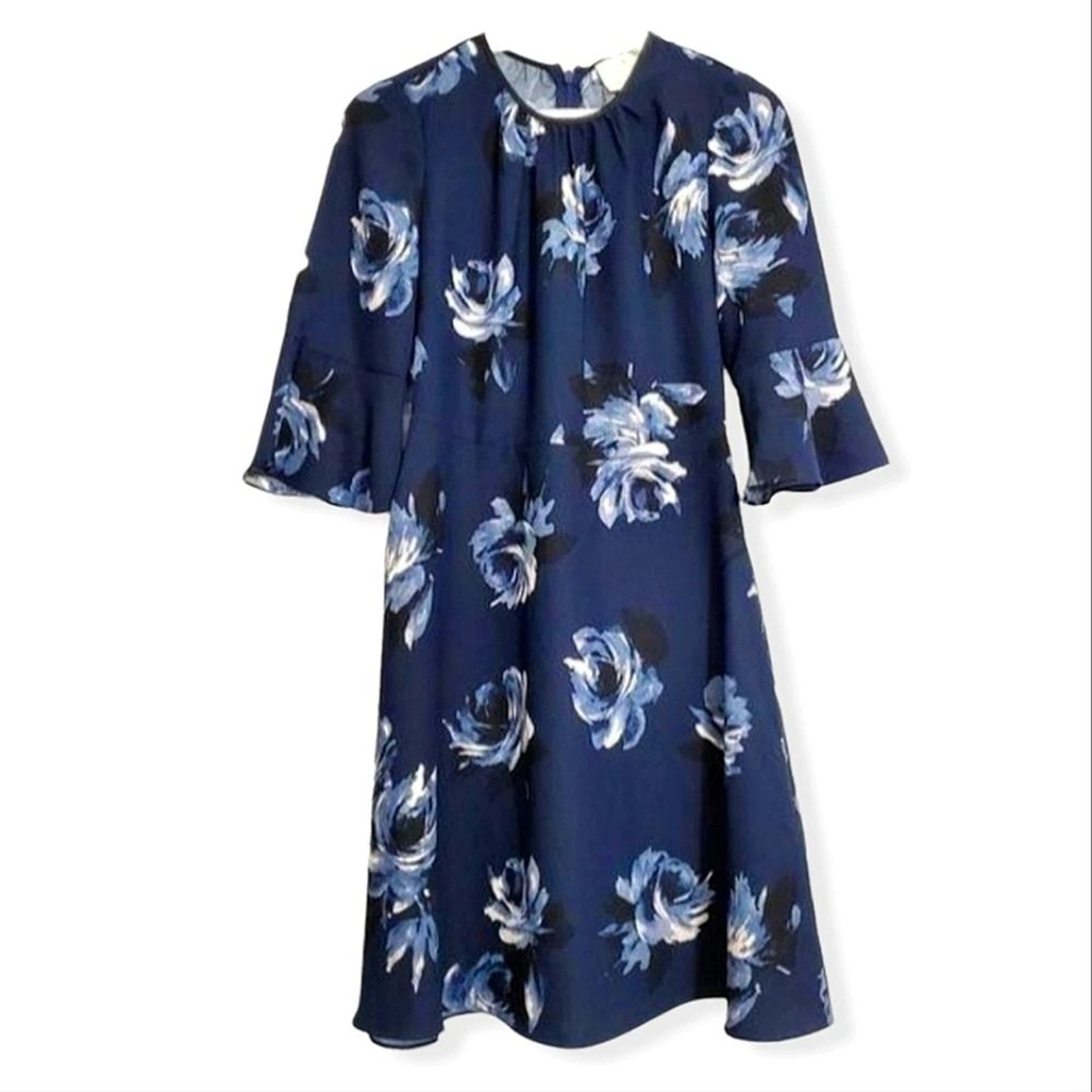 Abito Kate Spade blu crepe rosa da notte blu navy taglia 0