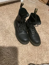 Docs Boots Black Dr. Martens Size US 7 Pascal Soft Leather Boots Women 8 Hole