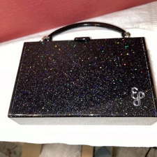 Edie Parker Black-Multi Color  Acrylic Clutch w/Mirror & Polish Cloth & EP Card