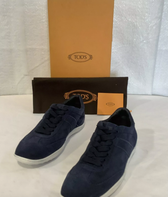 Size 6.5 Men's Tod's Allacciato Active Gomma 08A Blue Suede Lace