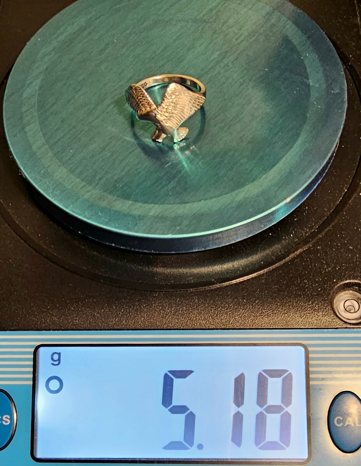 Sterling Silver Eagle Ring Diamond Chisel Cut Siz… - image 9