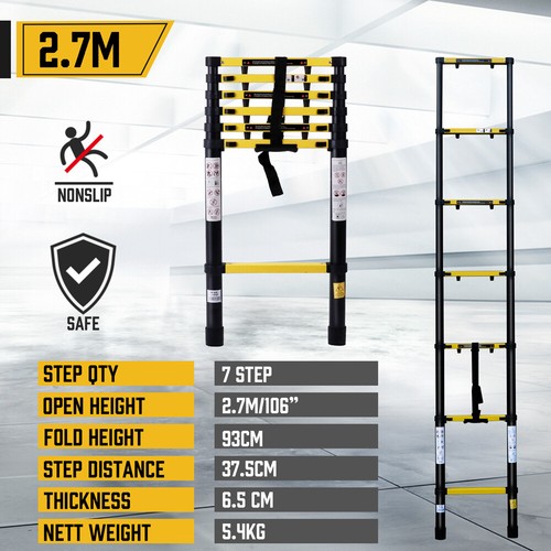 2.3/2.7/3.5/3.9/4.2/5M Telescopic Folding Ladder Aluminium Alloy Extension Step - Picture 6 of 18