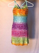 Multi Color Youth Fun Dance Dress Costume W/ Built In Shorts