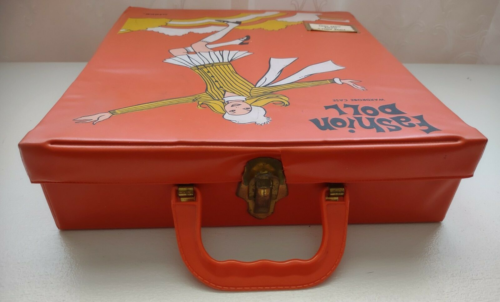Vintage Barbie Miner Orange Vinyl Fashion Doll Wardrobe Case - Picture 3 of 8
