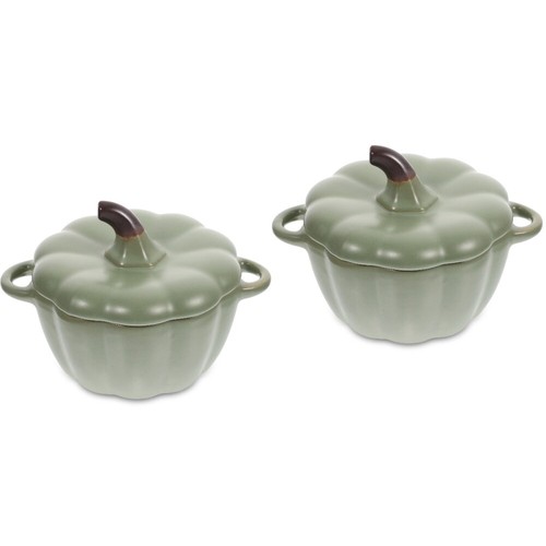 Set of 2 Kürbis-Dessert-Schalen Kind Kürbisdose Mit Deckel Kürbiskuppenschalen