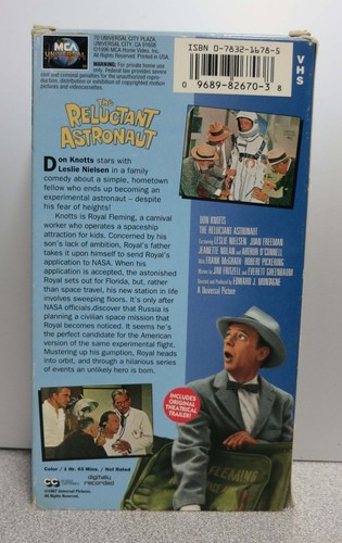 Reluctant Astronaut VHS Tape Don Knotts Leslie Nielsen TESTED Fast Shipper #20D - Picture 2 of 3