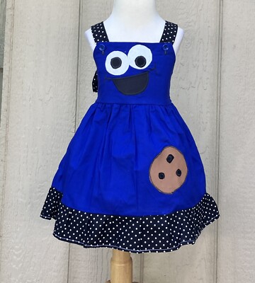 Cookie Monster Spring Summer Girls Toddler Jumper Dress