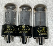 Matched Set NOS Lowrey 7591 Fat Base Copper Plate Vacuum Tubes Amplitrex Tested