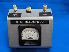 Triplett 50mA Panel Mount Ammeter in custom case, working
