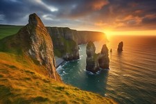 SUNSET BEACH SEASCAPE CANVAS PICTURE PRINT WALL ART HOME DECOR