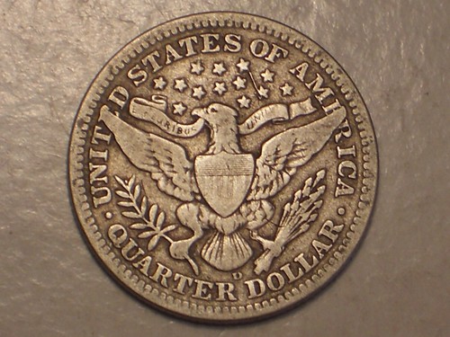 1909 D Barber Quarter (Fine, Choice Toning, & ATTRACTIVE) - Picture 3 of 4