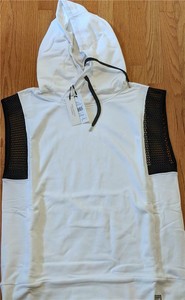 mesh sleeveless hoodie