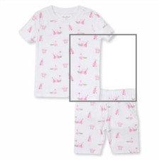 Kissy Kissy Longest Drive Short Pajama Set 18-24m Pink New with Tags