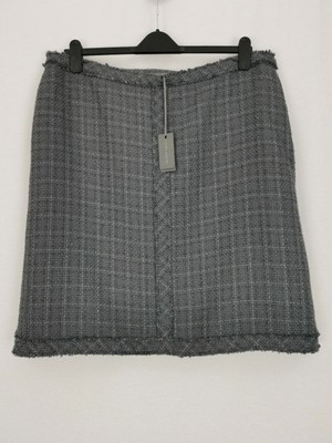 BNWT | Laura Ashley | Tweed Check A-Line Skirt | Sz 20 | Charcoal Grey Side Zip