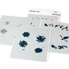 PINK FRESH  CRAFTING STENCIL - BEST WISHES - 4 PCS