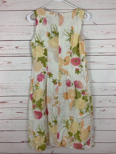 NWT $99 J Jill 100% Linen Sleeveless Floral Dress Sz 4 Lined Spring Easter - Picture 2 of 4