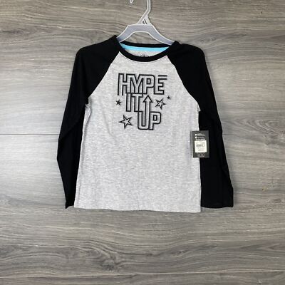 Athletic Works  long sleeve grey black shirt size Small 6/6X HYPE IT UP