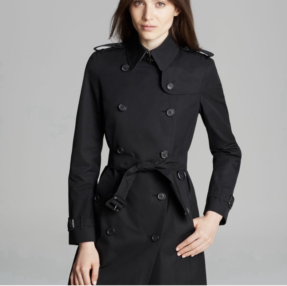 コート Burberry Black Cotton Trench Coat Burberry Trench Coat in Black Cotton Size 12 XL | eBay