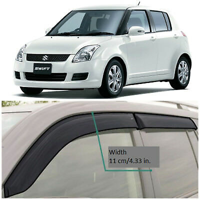 Wind Deflectors For Suzuki Swift MK2-MSF 2010-2016 – Window Visor Rain Guards, Anti-Noise, UV Protection