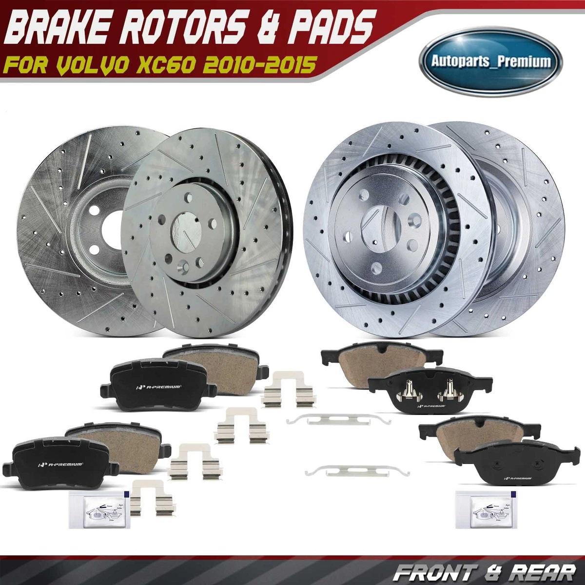 Juego Pastillas Y Rotores Freno Delanteros Volvo Original – Para XC90 S90 XC60 V60, 18 Pulgadas