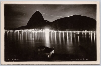 Rio de Janeiro Brazil Photograph Da Urca Mountain at Night