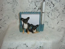 BLACK CHIHUAHUA  RESIN 3-D 4" PET NOTE PAD WITH PEN PAPER NEW #46480-11 MAGNETIC