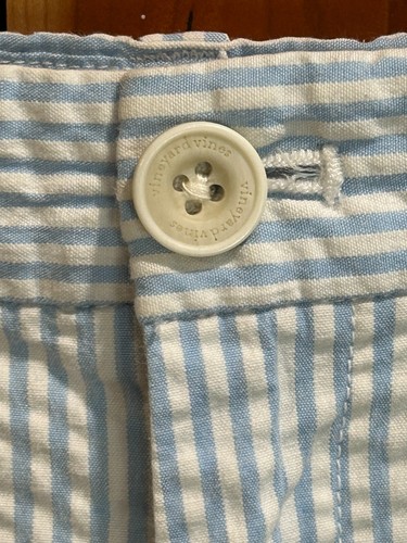 Vineyard Vines Boys Fine Line Seersucker Breaker Shorts size 18 blue and white - Picture 2 of 11
