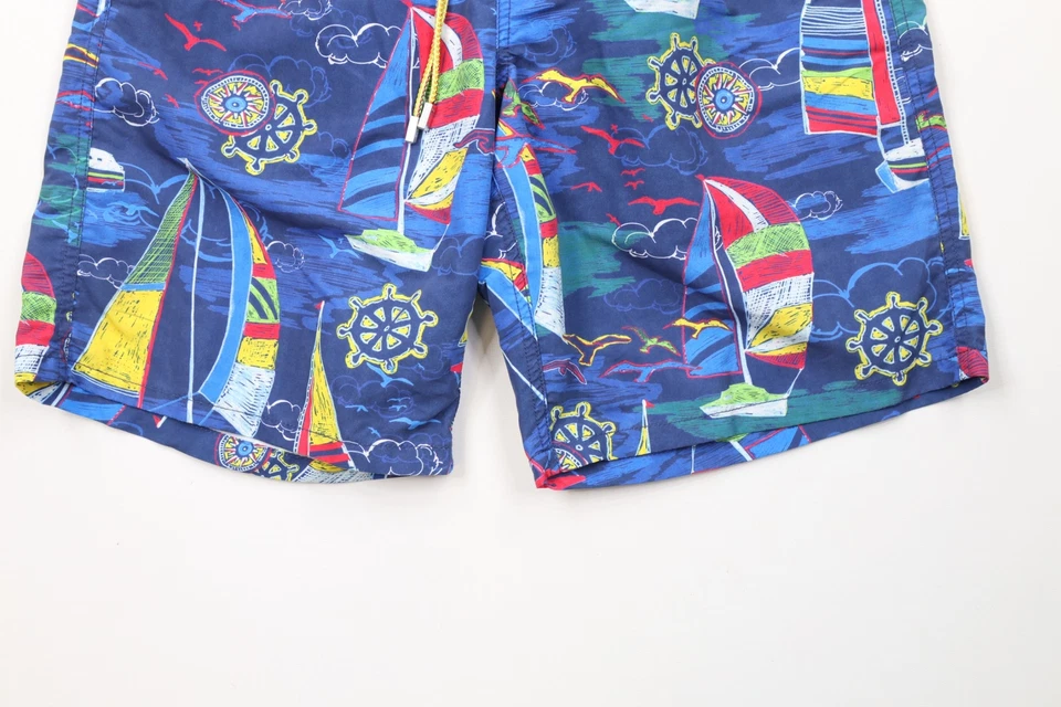 Pantalones Cortos de Natación Bugatchi Uomo Para Hombres M Arco Iris Velero Estampado Completo Forrados Foto 4 de 4