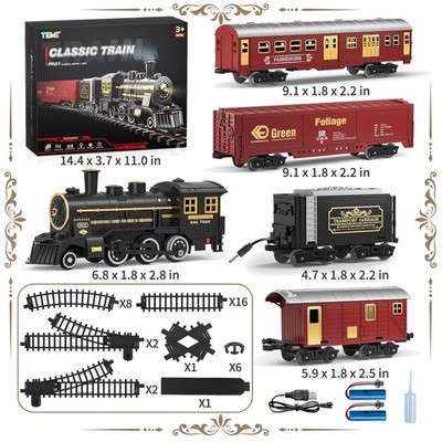 Vintage Train Set Toy w/ Passenger Carriage