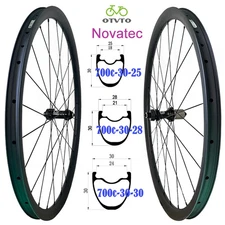 Road Bike Carbon Wheelset 30mm Deep 25-30mm Wide 24H 6-bolt Center Lock Wheels