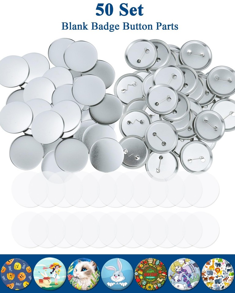 Pin Machine Maker Box 150Pcs 58mm Button Blanks DIY Pin Kit for Button Maker Machine | eBay ...