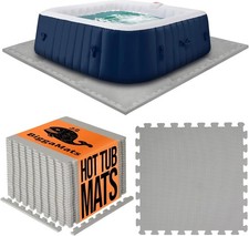 EVA Foam Hot Tub Mat | Light Grey Non-Slip Interlocking Pool Mats | 50 X 1.4 Cm