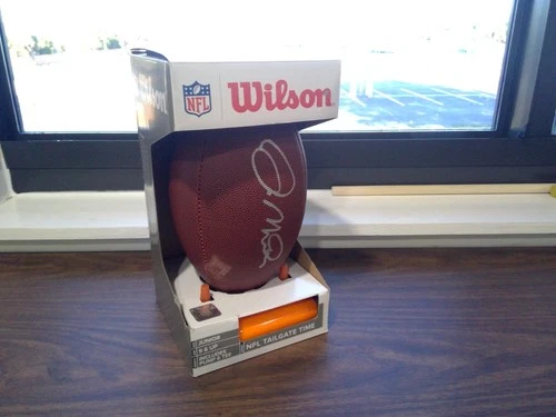 Joe Montana 49ers Autographed Football with NFL SILVER Sticker on Box