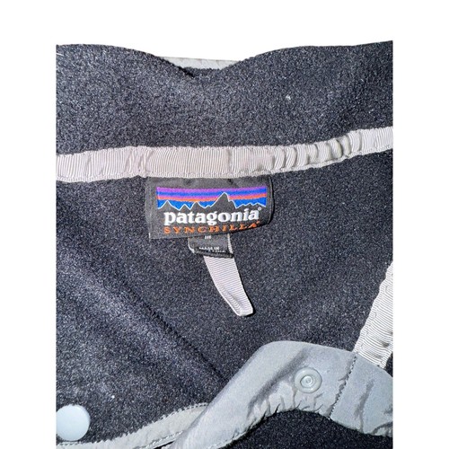 Patagonia Lightweight Synchilla Snap-T Pullover Jacket Mens Medium Black Fleece - Picture 2 of 4