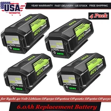 4PACK 40 Volt 6.0Ah Replacement For Ryobi 40 Volt Battery OP4050 OP40602 OP40261