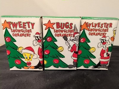 Warner Brothers Store Looney Tune  Snow Globe Ornament, Tweety, Bugs Sylvester 